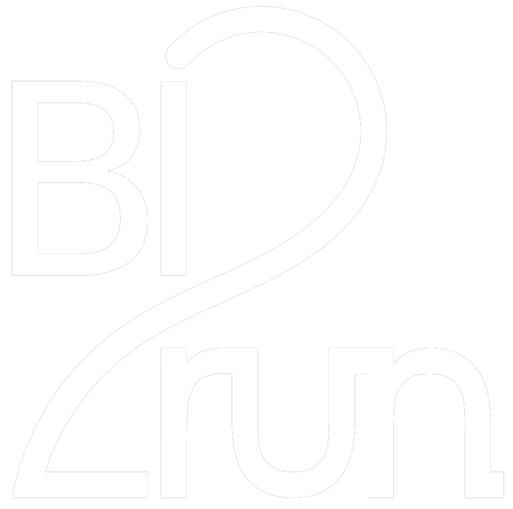 BI2run - Logo Weiß