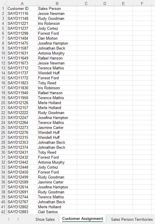 BI2run - Shoe Sales Testdaten Blatt 2